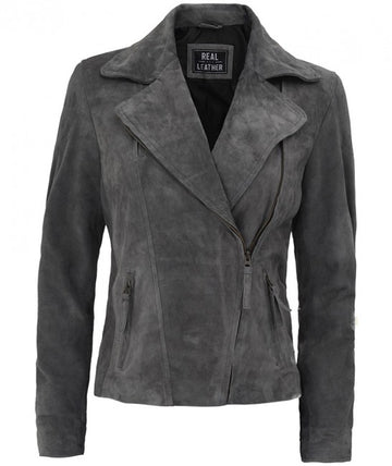 Ophelira Classic Suede Leather Biker For Sale