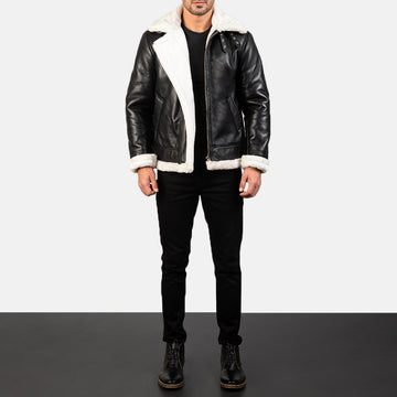 Skyward Crest Leather Bomber Jacket for sale