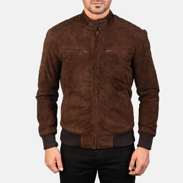 Terraforge Mocha Suede Leather Bomber for sale