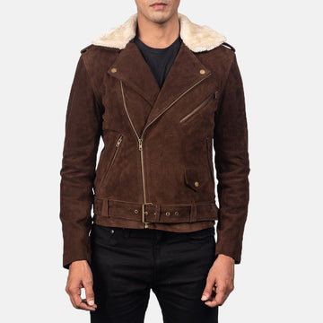 Umbercrest Classic Suede Leather Biker For Sale