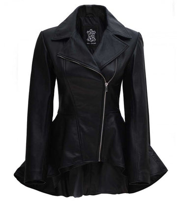 Veloura Flare Leather Blazer Coat For Sale