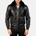 Aero Shearling Leather Jacket - Black for sale