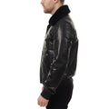 Aero Shearling Leather Jacket - Black for sale