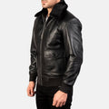 Aero Shearling Leather Jacket - Black for sale
