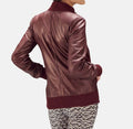 Aureline Luxe Leather Bomber Jacket For Sale