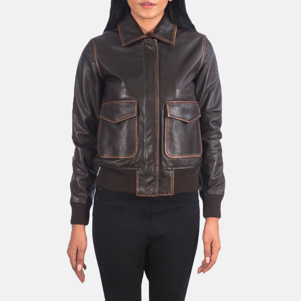 Aurivale Luxe A2 Leather Bomber For Sale