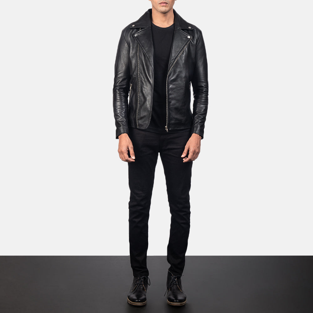 Blazefury Trail Leather Biker Jacket for sale