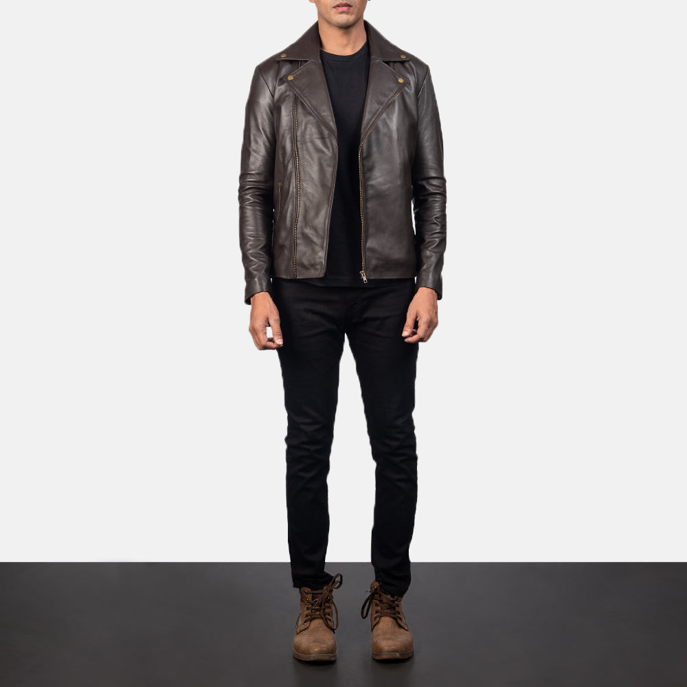 Blazefury Trail Leather Biker Jacket for sale