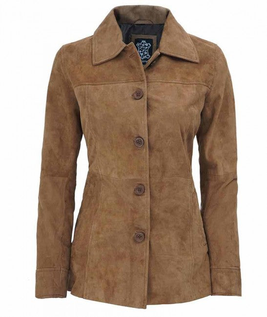 Cadenza Halo Suede Leather Blazer For Sale