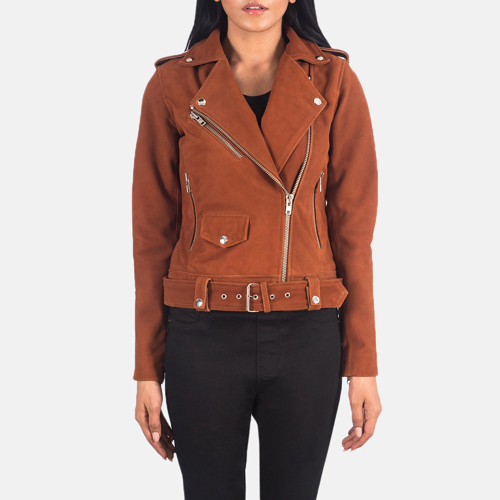 Canyonra Mocha Suede Leather Biker For Sale