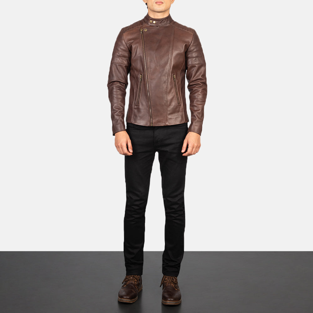 Crestborne Leather Biker Jacket for sale