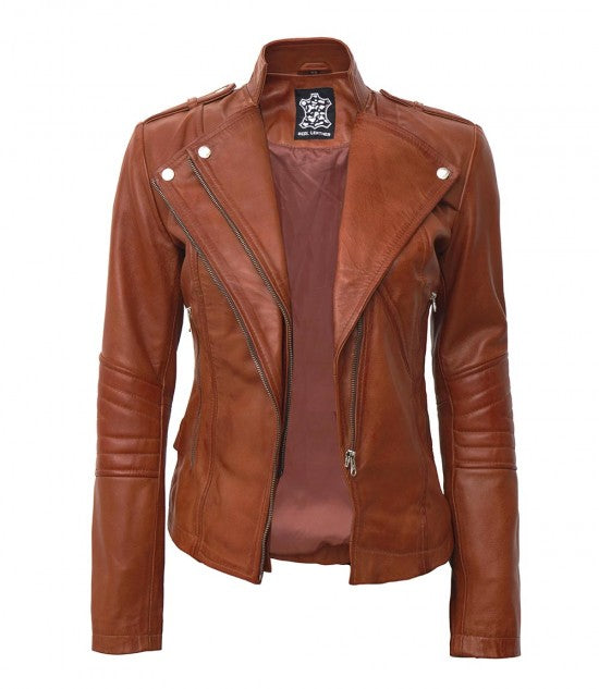Crimsonelle Rogue Leather Biker Jacket For Sale