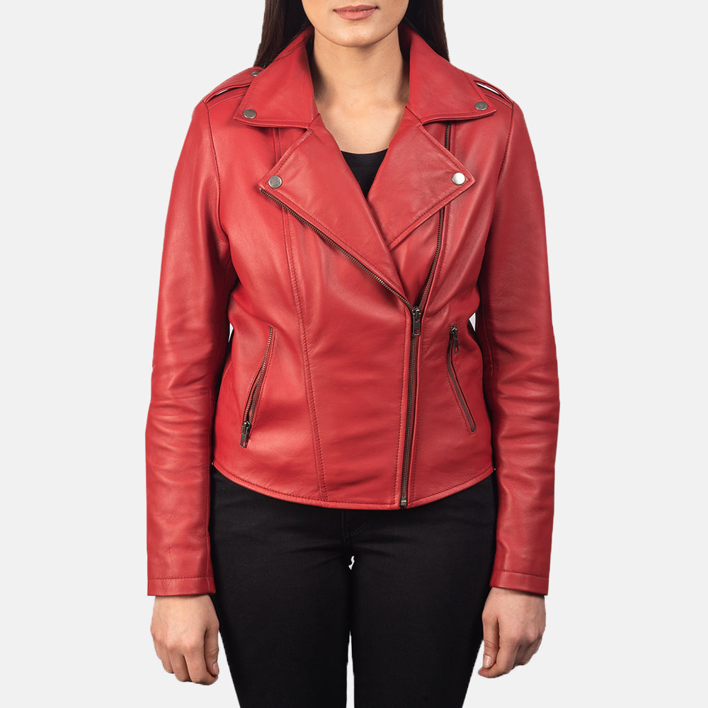Crimsonflare Leather Biker Jacket For Sale