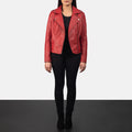 Crimsonflare Leather Biker Jacket For Sale