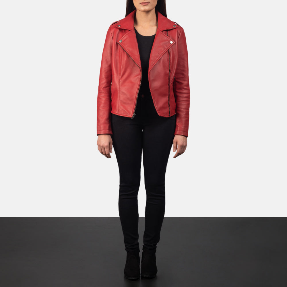 Crimsonflare Leather Biker Jacket For Sale