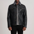 Dallis Urbane Leather Shearling Jacket - Black for sale