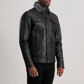 Dallis Urbane Leather Shearling Jacket - Black for sale