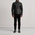 Dallis Urbane Leather Shearling Jacket - Black for sale
