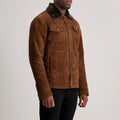 Dallis Urbane Suede Shearling Jacket - Brown for sale