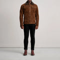 Dallis Urbane Suede Shearling Jacket - Brown for sale