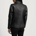 DiamondWeave Black Leather Blazer for sale