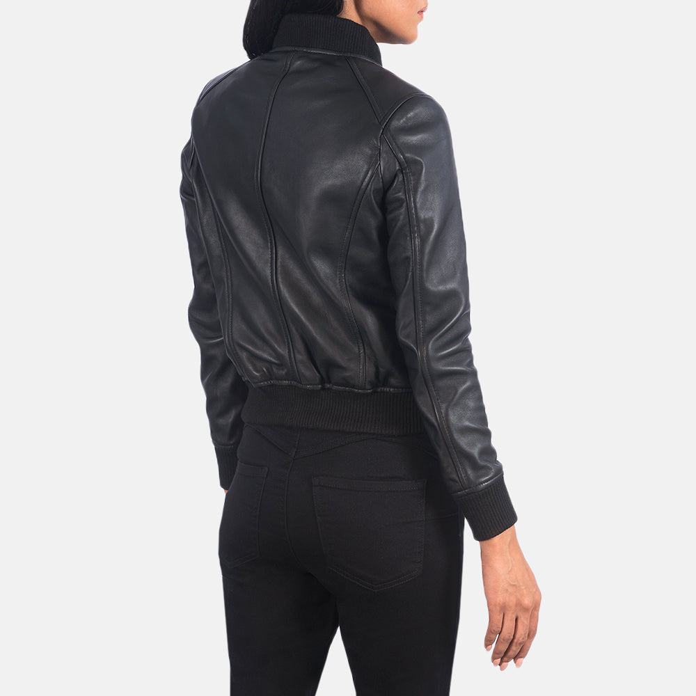 Eclipsera Edge Leather Bomber Jacket For Sale