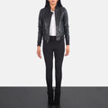 Eclipsera Edge Leather Bomber Jacket For Sale