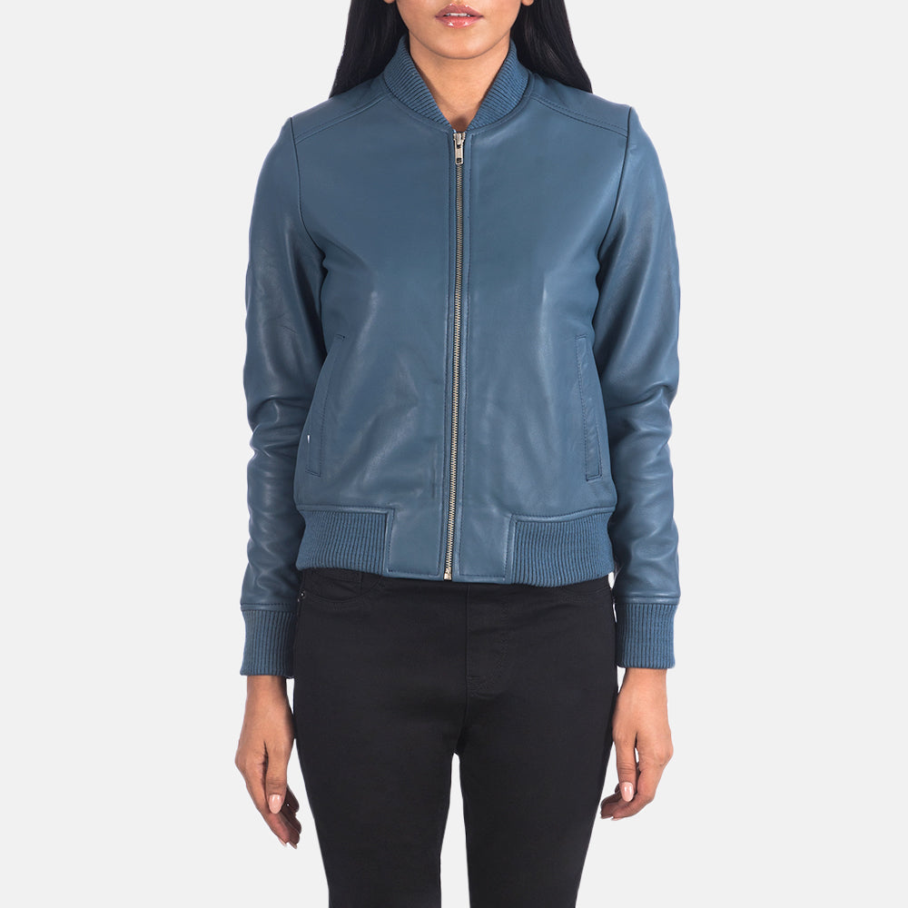 Eclipsera Edge Leather Bomber Jacket For Sale