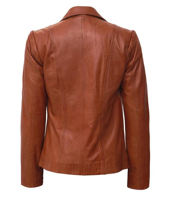 Elaris Classic Leather Blazer For Sale