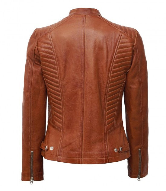Elaris Textura Leather Quilted Jacket For Sale