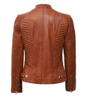 Elaris Textura Leather Quilted Jacket For Sale