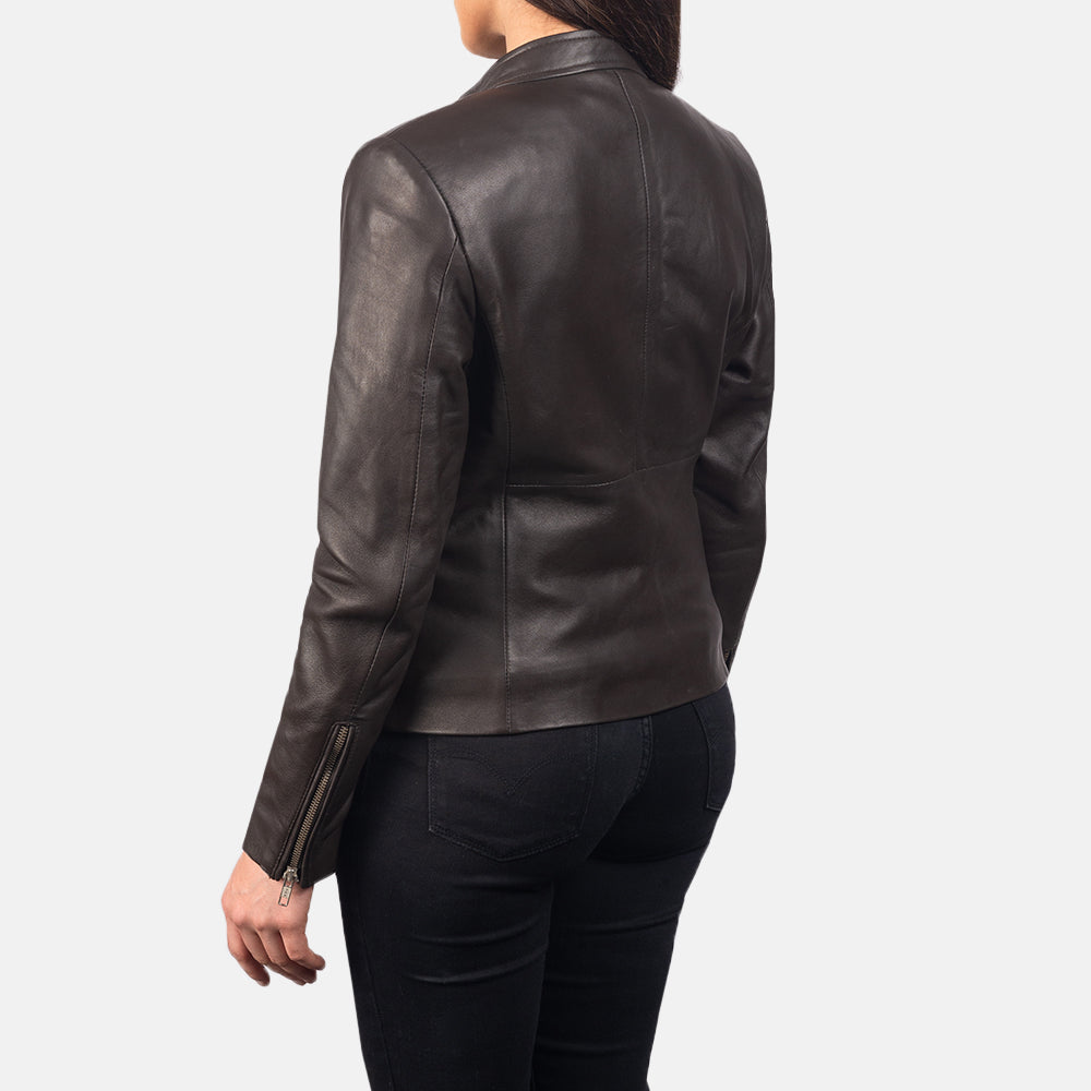 Emberlyn Noir Leather Biker Jacket For Sale