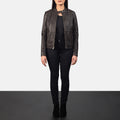 Emberlyn Noir Leather Biker Jacket For Sale