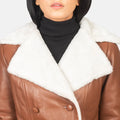 Faylen Brown Double Breasted Shearling Coat for sale