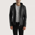 Flexshade Sleek Hooded Leather Jacket for sale
