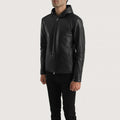 Flexshade Sleek Hooded Leather Jacket for sale