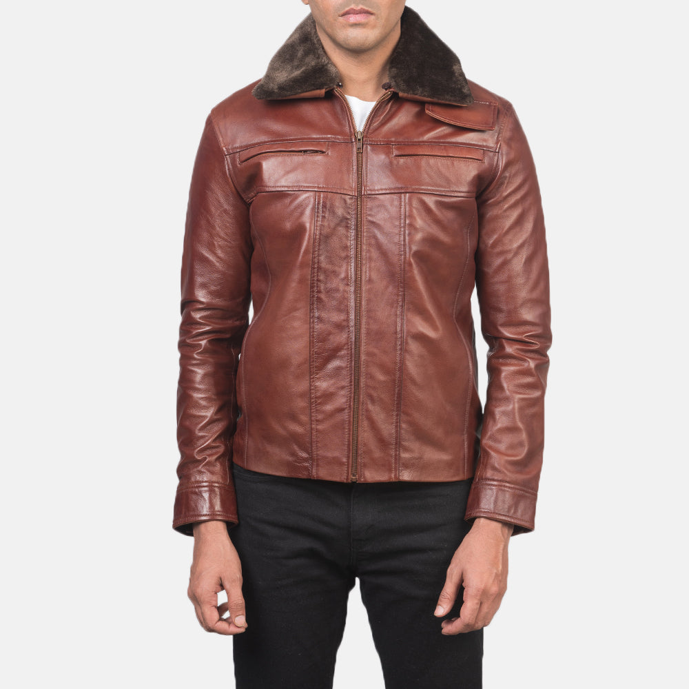 Frostveil Luxe Fur Leather Jacket for sale