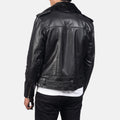 Leather Biker Jacket - Black for sale