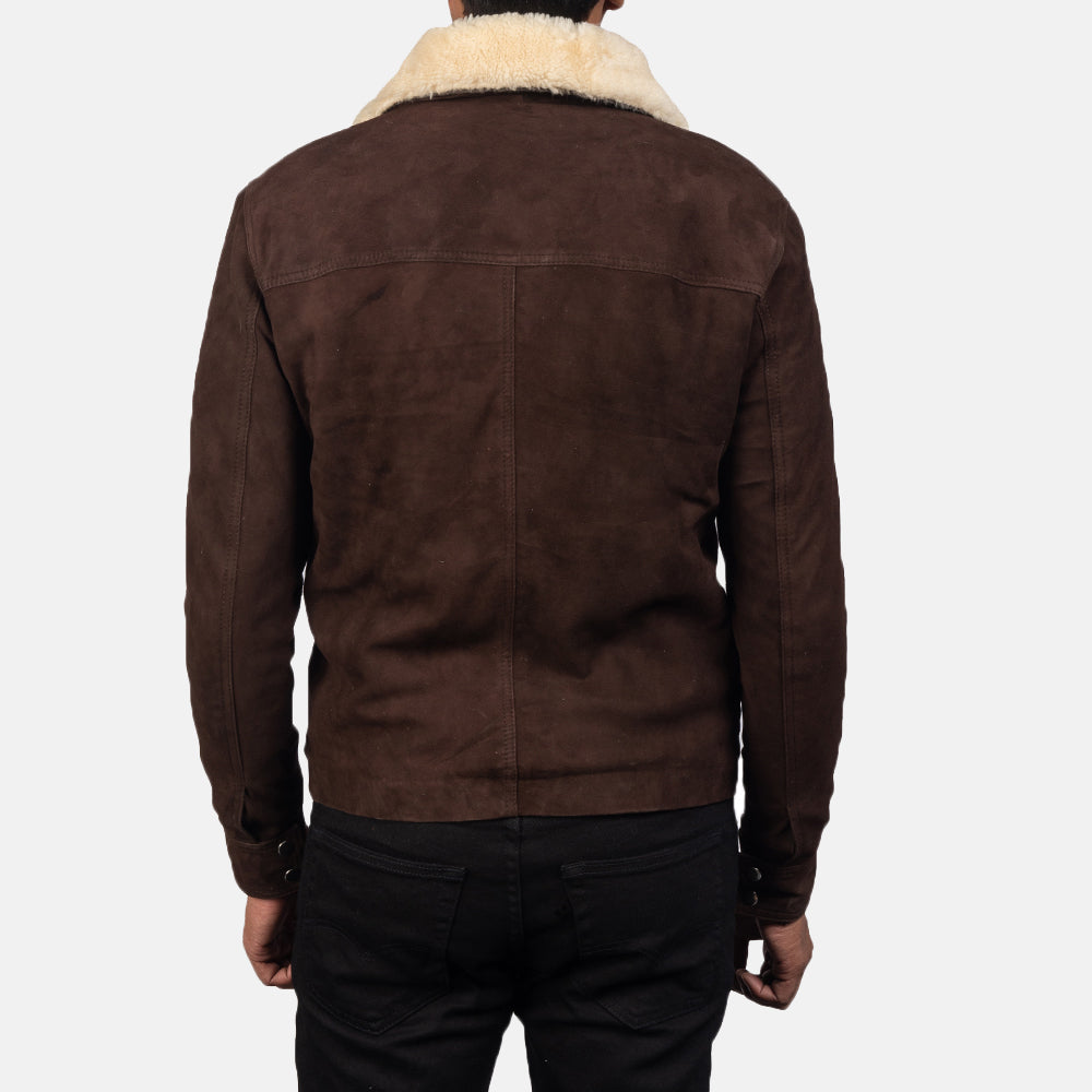 Harborline Suede Shearling Leather Jacket For Sale