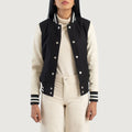Hybrid Realm Black-White Varsity Jacket for sale