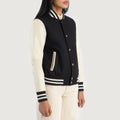 Hybrid Realm Black-White Varsity Jacket for sale