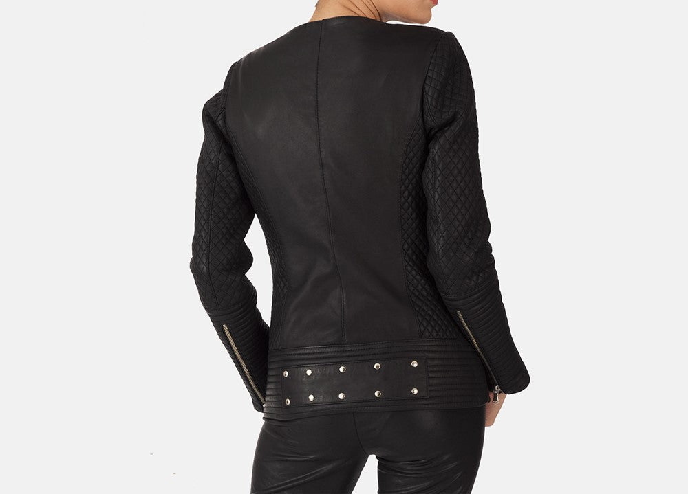 Ignite Noir Studded Leather Biker For Sale
