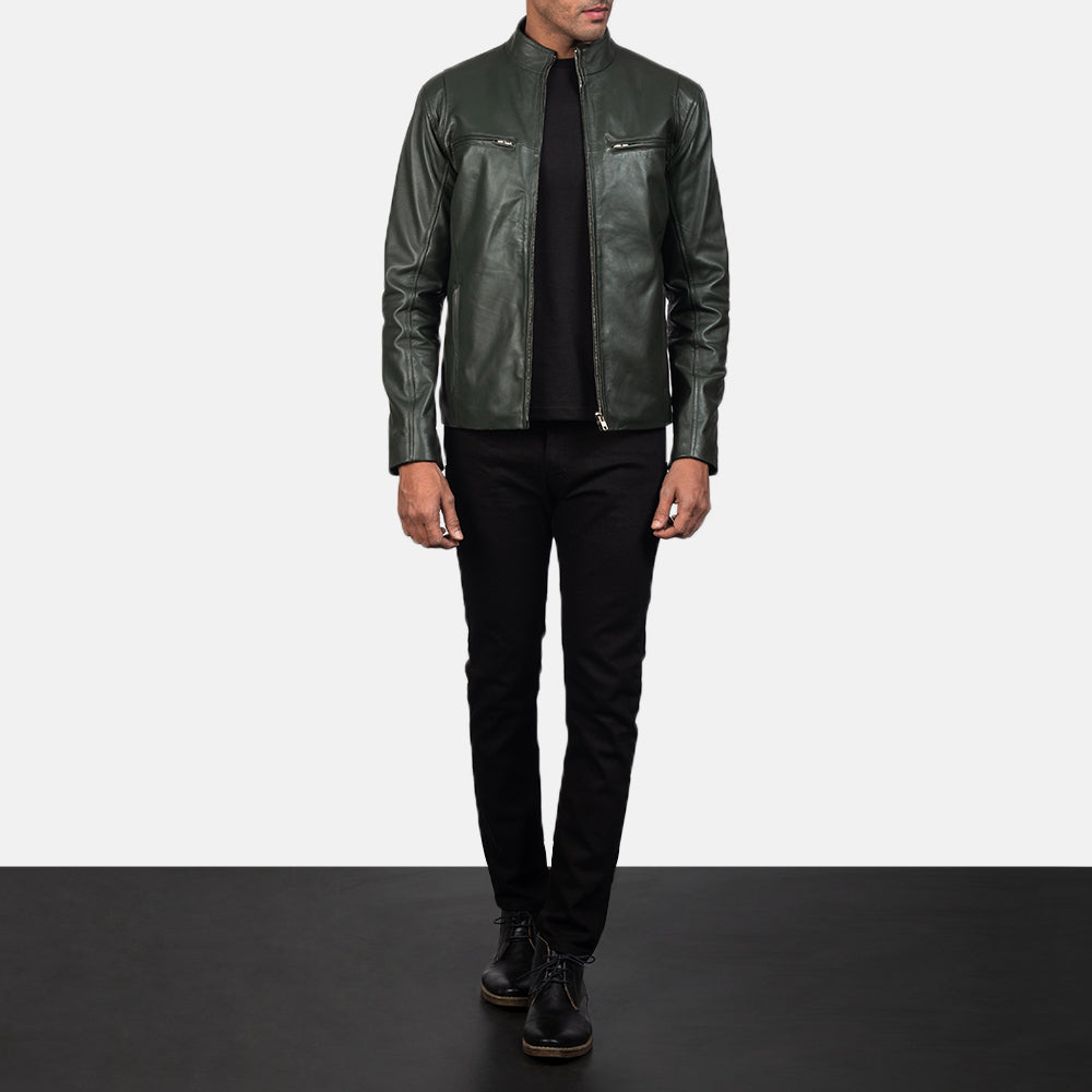 Ionic Vintage Leather Biker Jacket for sale