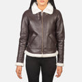 Ironhale Maroon B-3 Bomber Leather Jacket for sale