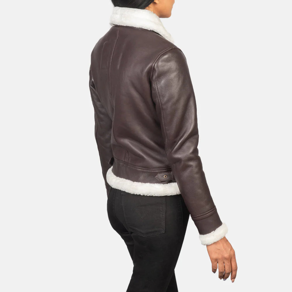 Ironhale Maroon B-3 Bomber Leather Jacket for sale