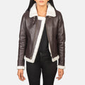 Ironhale Maroon B-3 Bomber Leather Jacket for sale