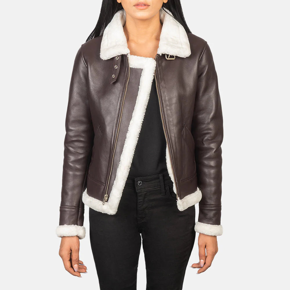 Ironhale Maroon B-3 Bomber Leather Jacket for sale