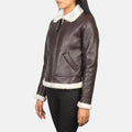 Ironhale Maroon B-3 Bomber Leather Jacket for sale