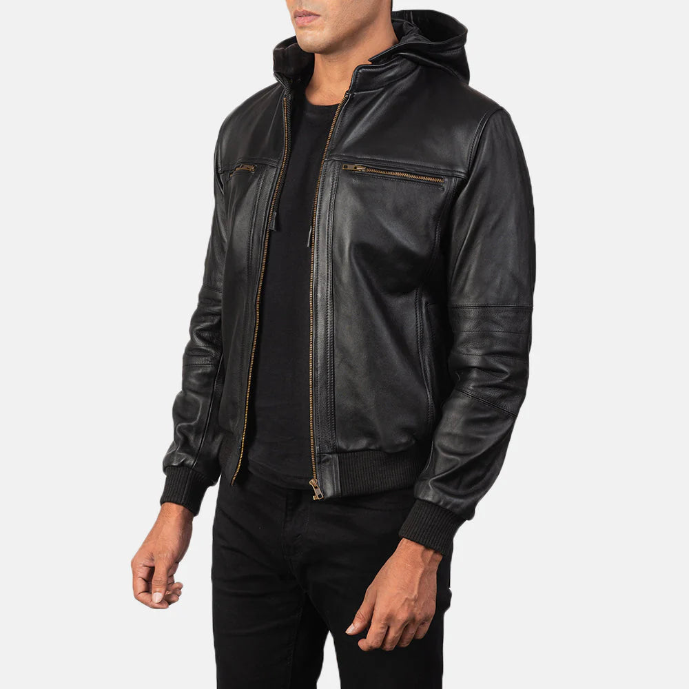 Kaelric Noir Moto Bomber Jacket for sale