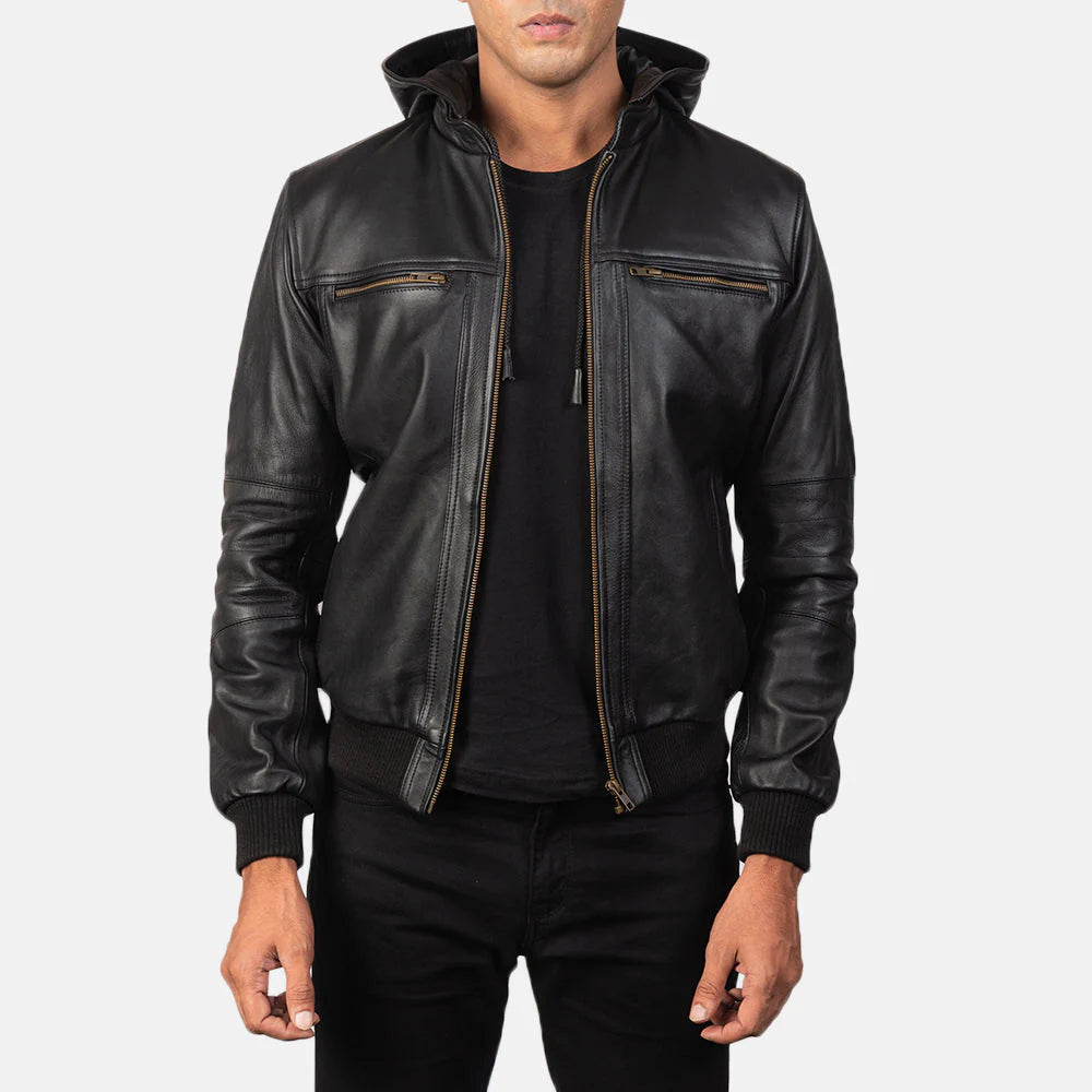 Kaelric Noir Moto Bomber Jacket for sale